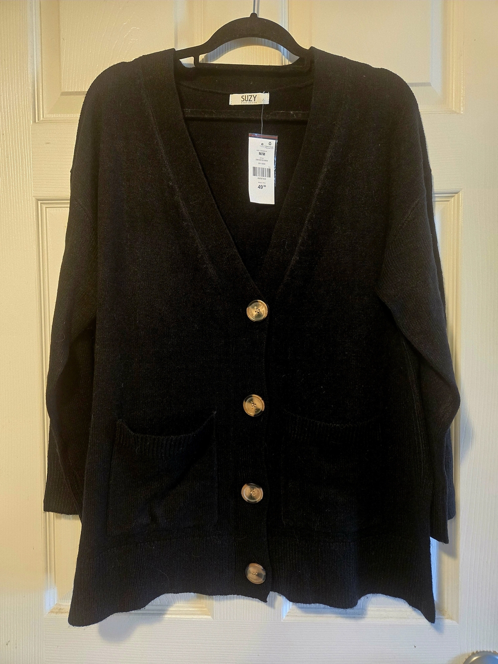 NEW Black V-Neck Cardigan with Buttons